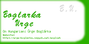 boglarka urge business card