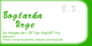 boglarka urge business card